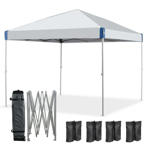 Aoodor 10' x 10' Pop-Up Canopy Tent with Roller Bag, Outdoor Portable Instant Shade-Grey