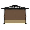 thumbnail image 1 of Aoodor 10' x 12' Gazebo Curtain Set Protecting Privacy Side Walls 4 Panels, Curtain Only - Brown and Khaki, 1 of 11