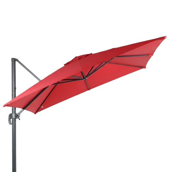 Aoodor 10'x10' Cantilever Umbrella Replacement Canopy for 8 Ribs Square Offset Umbrella, Outdoor Canopy Replacement for Patio Parasol, American Red Canopy Only