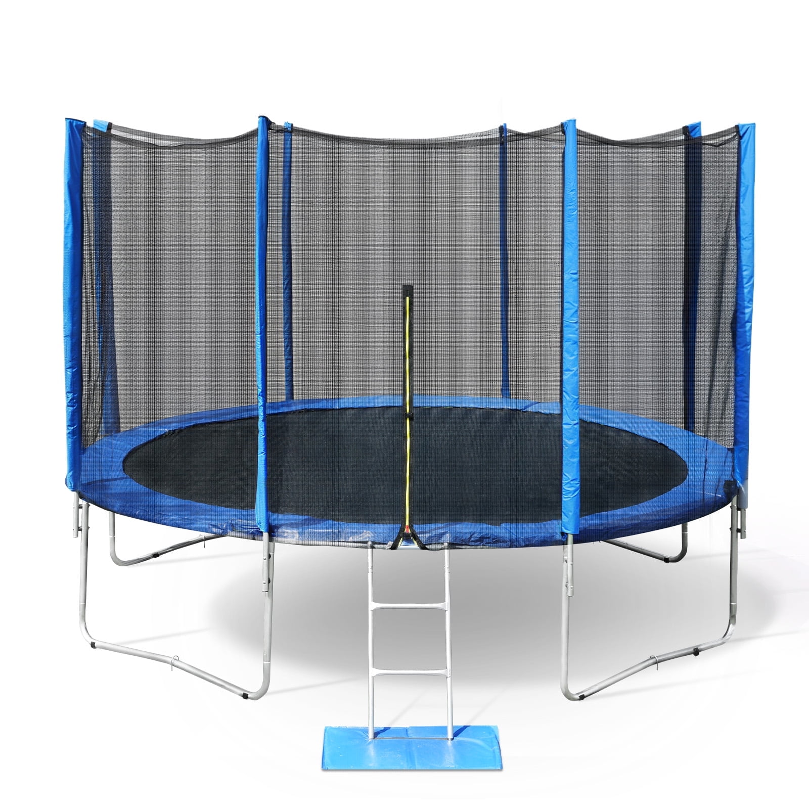 Aoodor 10FT Outdoor Trampoline, Recreational Trampoline with Enclosure Outer-Safety Net and Ladder for Kids