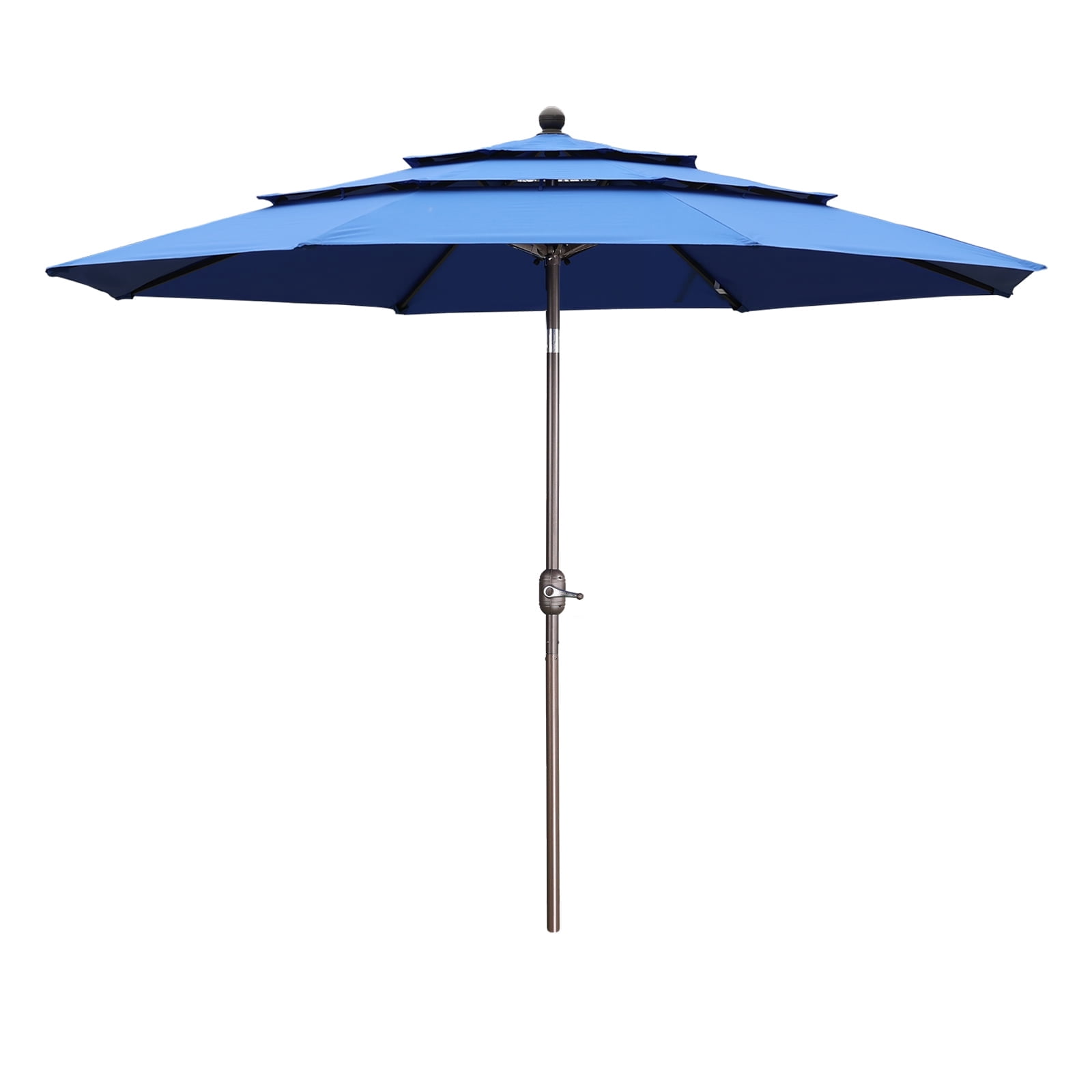 Aoodor 10ft 3-Tier Patio Umbrella, Outdoor Table Market Umbrella Tilt Adjustment and Crank