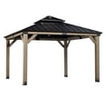 thumbnail image 1 of Aoodor 12' x 12' Outdoor Cedar Wooden Frame Gazebo, 1 of 12