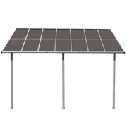 Aoodor 13' x 10' Wall Mount Gazebo - Polycarbonate Outdoor Pergola with Water-Resistant and Canopy for Sun Protection