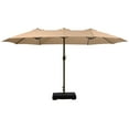 thumbnail image 1 of Aoodor 15 ft. Double Sided Patio Umbrella with Base Stand - Brown, 1 of 9