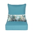 thumbnail image 1 of Aoodor 22" x 24" Patio Chair Cushions Set, Memory Foam Outdoor Deep Seat Cushions (1 Seat, 1 Back, 1 Lumbar Pillow) - Blue, 1 of 8