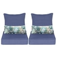 thumbnail image 1 of Aoodor 22"x24" Dark Blue Patio Chair Cushions Set, Memory Foam Outdoor Seat Cushions (Set of 2 Seats, 2 Backs, 2 Lumbar Pillows), 1 of 9