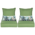 thumbnail image 1 of Aoodor 22"x24" Green Patio Chair Cushions Set, Memory Foam Outdoor Seat Cushions (Set of 2 Seats, 2 Backs, 2 Lumbar Pillows), 1 of 9