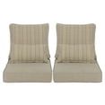 thumbnail image 1 of Aoodor 22"x24" Khaki Stripe Patio Chair Cushions Set, Memory Foam Outdoor Seat Cushions (Set of 2 Seats, 2 Backs, 2 Lumbar Pillows), 1 of 9