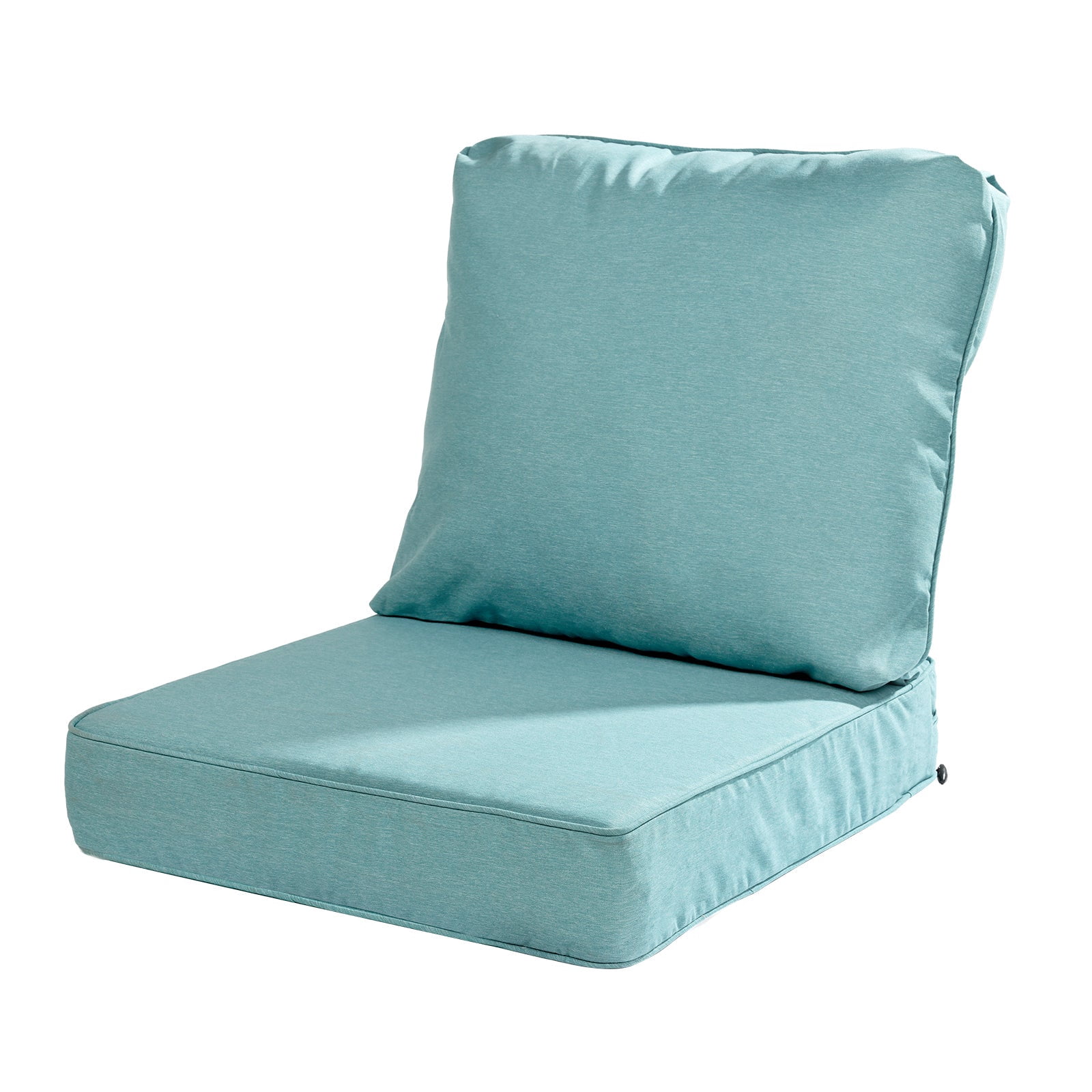 Aoodor 23 x 25 Inch Outdoor Seat Cushion, Water-Resistant & Fade Resistant Deep Seat and Back Cushion with Removable Cover for Patio Furniture Chair, Sofa and Couch, Caribbean Turquoise