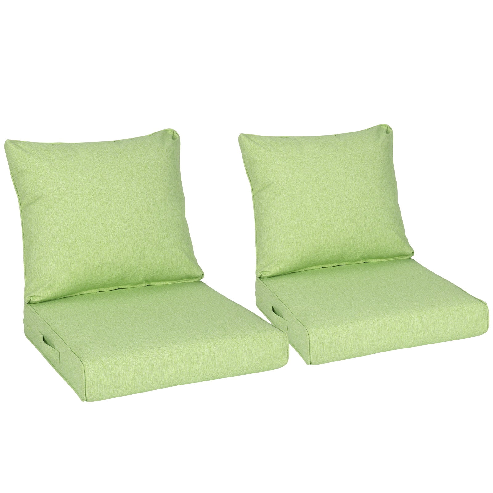 Aoodor 23" x 26" Patio Deep Seat Cushion Set, Water Resistant & Fade Resistant Outdoor Furniture Cushions with Adjustable Straps for Patio, Deck, Garden, Set of 2