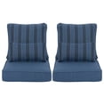 thumbnail image 1 of Aoodor 23"x26" Dark Blue Stripe Patio Chair Cushions Set, Memory Foam Outdoor Seat Cushions (Set of 2 Seats, 2 Backs, 2 Lumbar Pillows), 1 of 9