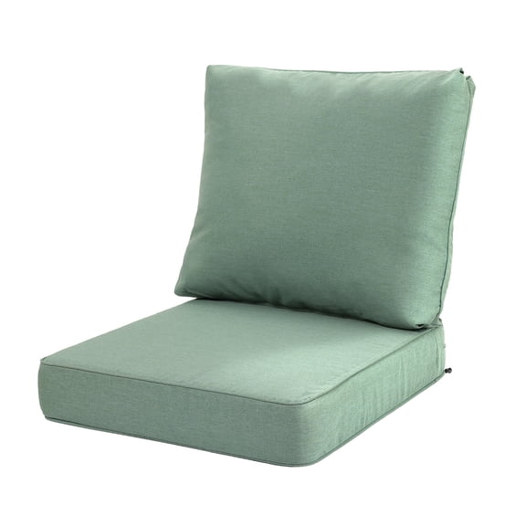 Aoodor 24 x 24 Inch Outdoor Seat Cushion, Water-Resistant & Fade Resistant Deep Seat and Back Cushion with Removable Cover for Patio Furniture Chair, Sofa and Couch, Forest Green