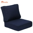 thumbnail image 1 of Aoodor 24x24x6 Inch Weather-Resistant Sunbrella Fabric Outdoor Patio Chair Cushions Set with Individual Pocket Springs for Patio Chair, Sofa, and Couch (Canvas Navy), 1 of 10