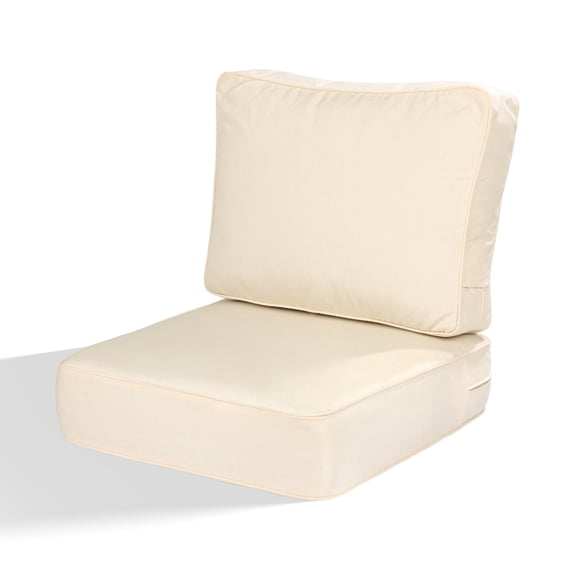 Aoodor 25 x 25 Inch Sunbrella Fabric Outdoor Deep Seat Cushion, Water-Resistant & Fade-Resistant Outdoor 6'' Thick Cushion with Pocket Springs for Patio Chair, Sofa, and Couch