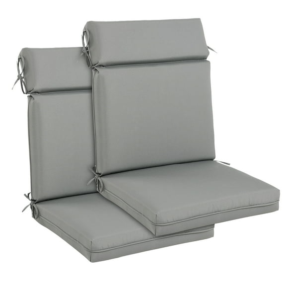 Aoodor 2Pcs Outdoor Dining Chair Cushion Set, 37” x 20” x 2.8”, Gray