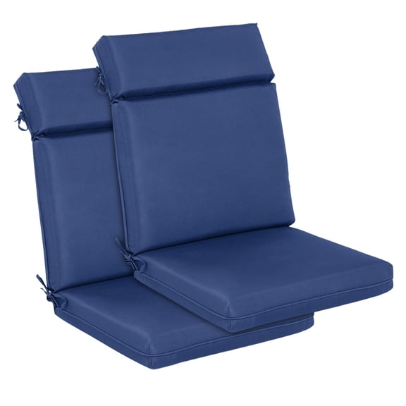Aoodor 2Pcs Outdoor Dining Chair Cushion Set, 37" x 20" x 2.8", Navy Blue