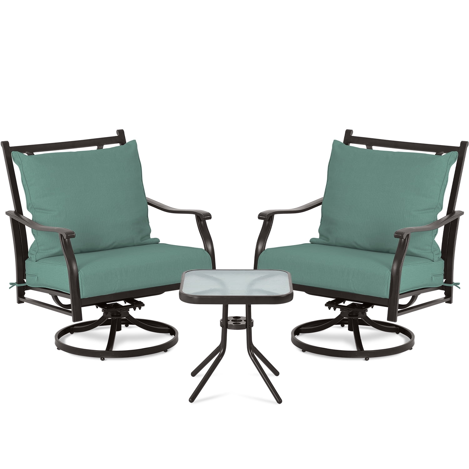 Aoodor 3-Piece Outdoor Picnic Table Set With 2 Benches - Aluminum, Weather Resistant Patio Furniture