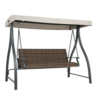 Northlight Hand Woven Resin Wicker Porch Swing with Chain - Green