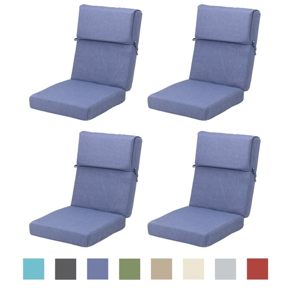 Aoodor 4-Piece Outdoor Chair Cushions 45 x 22 x 4 Inch Patio Furniture Seat Cushion - Dark Blue