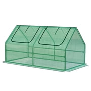 Aoodor 4 ft. x 2 ft. x 2 ft. Mini Greenhouse with 2 Zipper Doors, Water Resistant UV Protected for Flowers, vegetables and herbs - Green