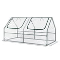 thumbnail image 1 of Aoodor 4 ft. x 2 ft. x 2 ft. Mini Greenhouse with 2 Zipper Doors, Water Resistant UV Protected for Flowers, vegetables and herbs - Transparent, 1 of 8