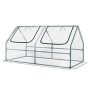 Aoodor 4 ft. x 2 ft. x 2 ft. Mini Greenhouse with 2 Zipper Doors, Water Resistant UV Protected for Flowers, vegetables and herbs - Transparent
