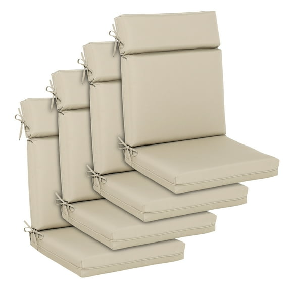 Aoodor 4Pcs Outdoor Dining Chair Cushion Set, 37” x 20” x 2.8”, Beige