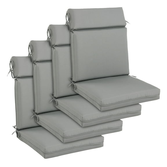 Aoodor 4Pcs Outdoor Dining Chair Cushion Set, 37” x 20” x 2.8”, Gray