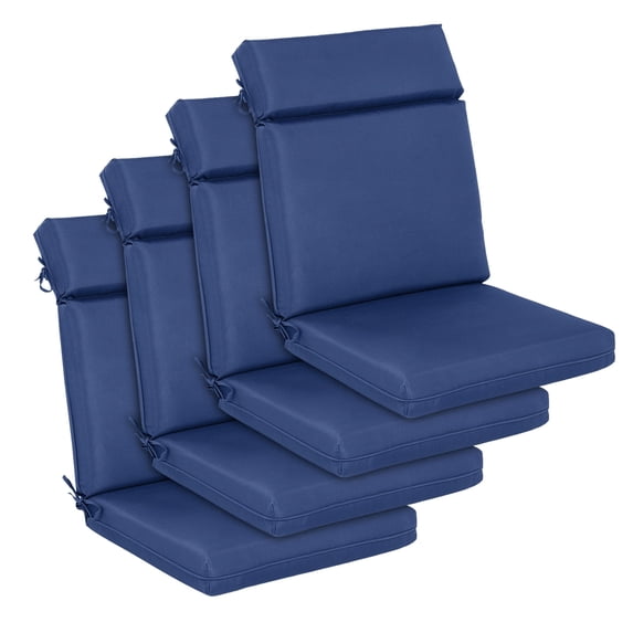 Aoodor 4Pcs Outdoor Dining Chair Cushion Set, 37" x 20" x 2.8", Navy Blue