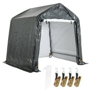 Aoodor 6 X 6 FT Heavy Duty Storage Shelter, Portable Shed Carport with Roll-up Zipper Door ,Waterproof and UV Resistant for Motorcycle, Bike, or Garden Tools