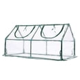 thumbnail image 1 of Aoodor 6 ft. x 3 ft. x 3 ft. Mini Greenhouse with 2 Zipper Doors, Water Resistant UV Protected for Flowers, vegetables and herbs - Transparent, 1 of 8