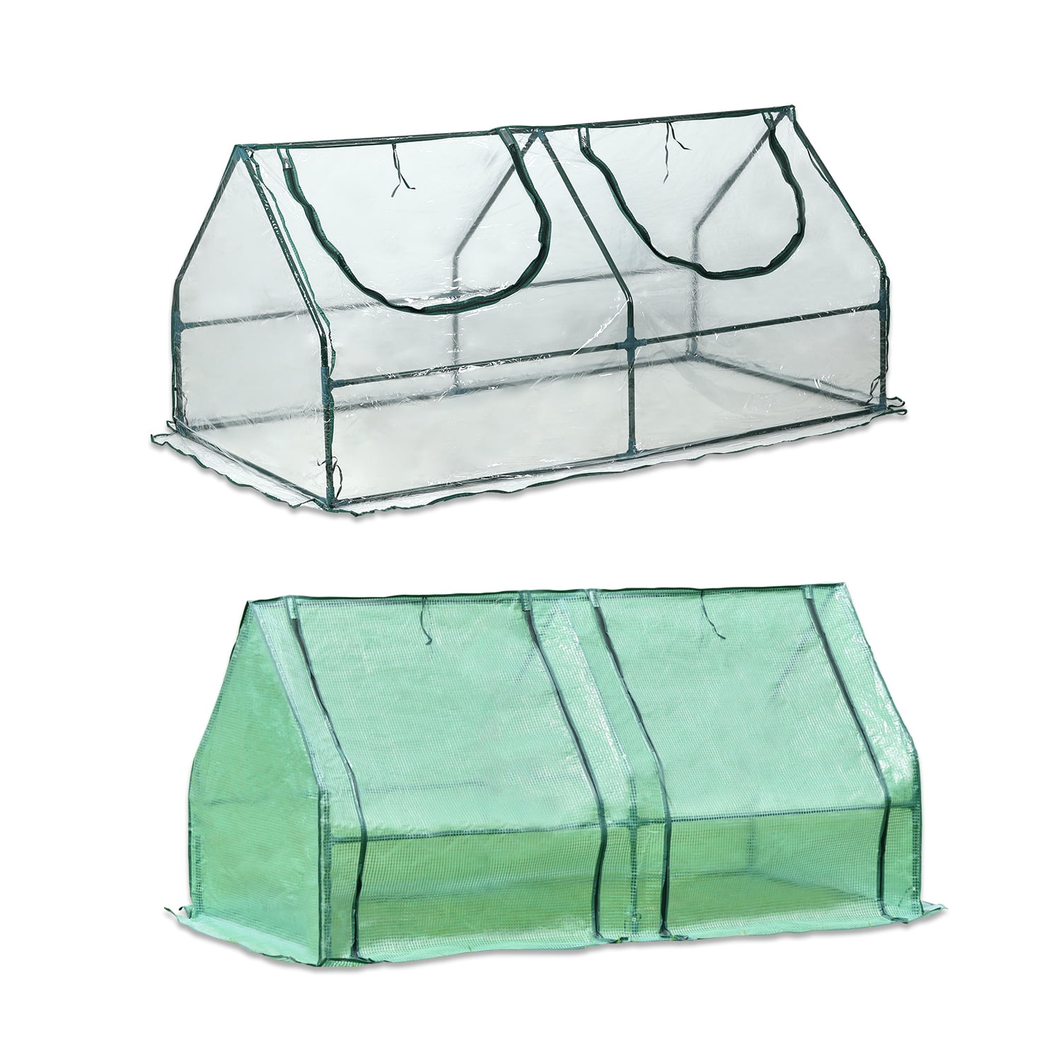 6 ft. x 3 ft. Green Mini Greenhouse with Zipper Doors