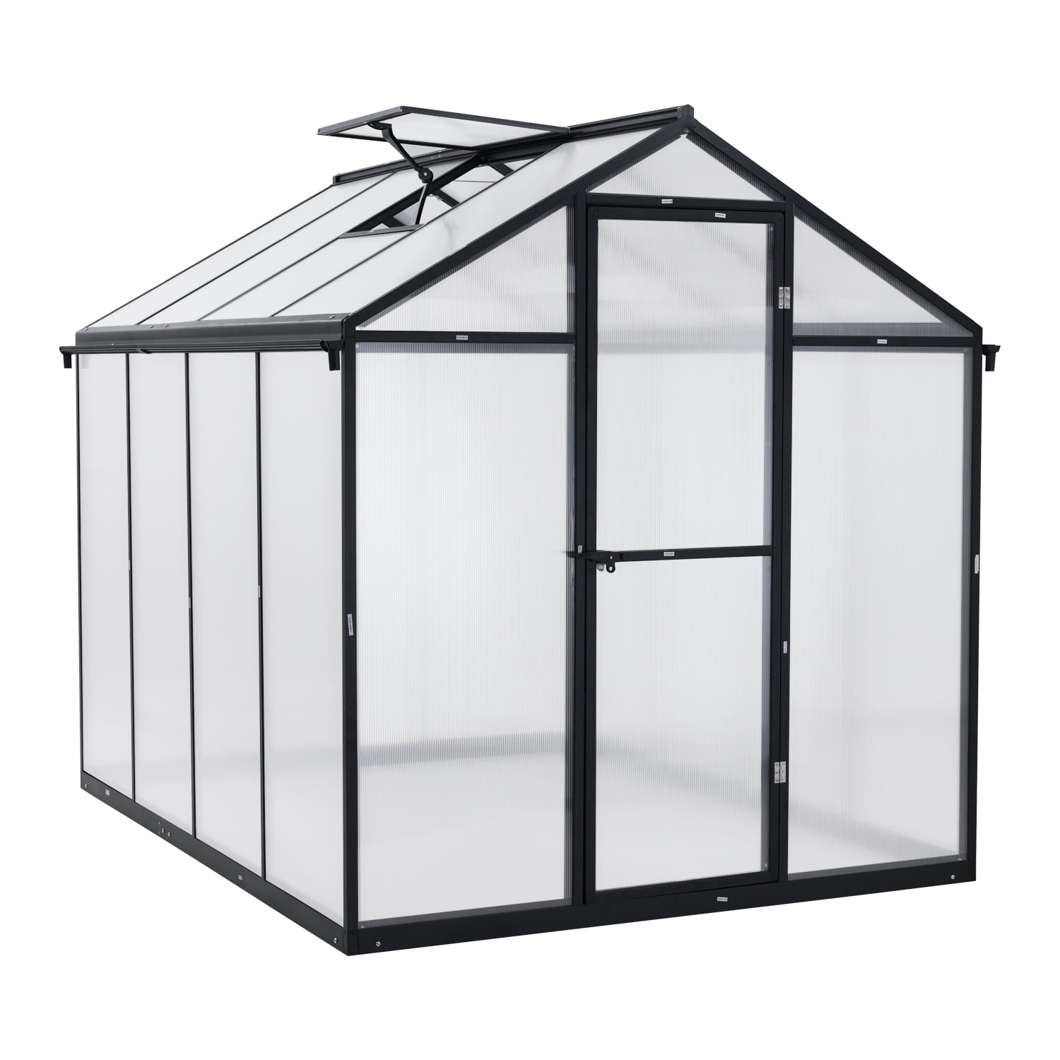 Aoodor 6' x 8' Walkin Polycarbonate Greenhouse with Roof Vent and Door
