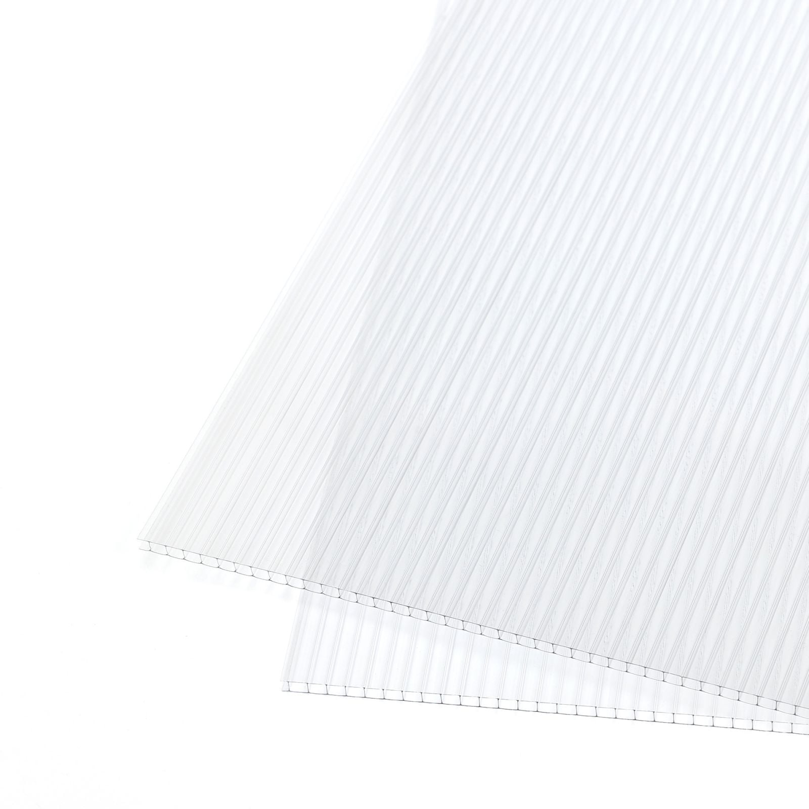 Aoodor 6Pcs 24'' (W) x 48'' (L) x 0.16'' Polycarbonate Greenhouse Panels,  Waterproof UV Protected Reinforced Sheets, Outdoor Garden and Greenhouse Covering, Twin-Wall Clear Sheets