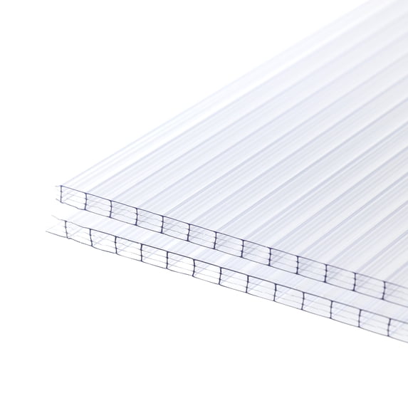 Aoodor 6Pcs 24'' (W) x 48'' (L) x 0.32'' Polycarbonate Greenhouse Panels, Waterproof UV Protected Reinforced Sheets, Outdoor Garden and Greenhouse Covering, Multi-wall Clear Sheets