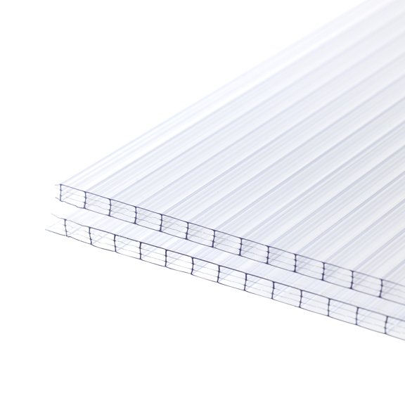 Aoodor 6Pcs 24'' (W) x 48'' (L) x 0.4'' Polycarbonate Greenhouse Panels,  Waterproof UV Protected Reinforced Sheets, Outdoor Garden and Greenhouse Covering, Multi-wall Clear Sheets