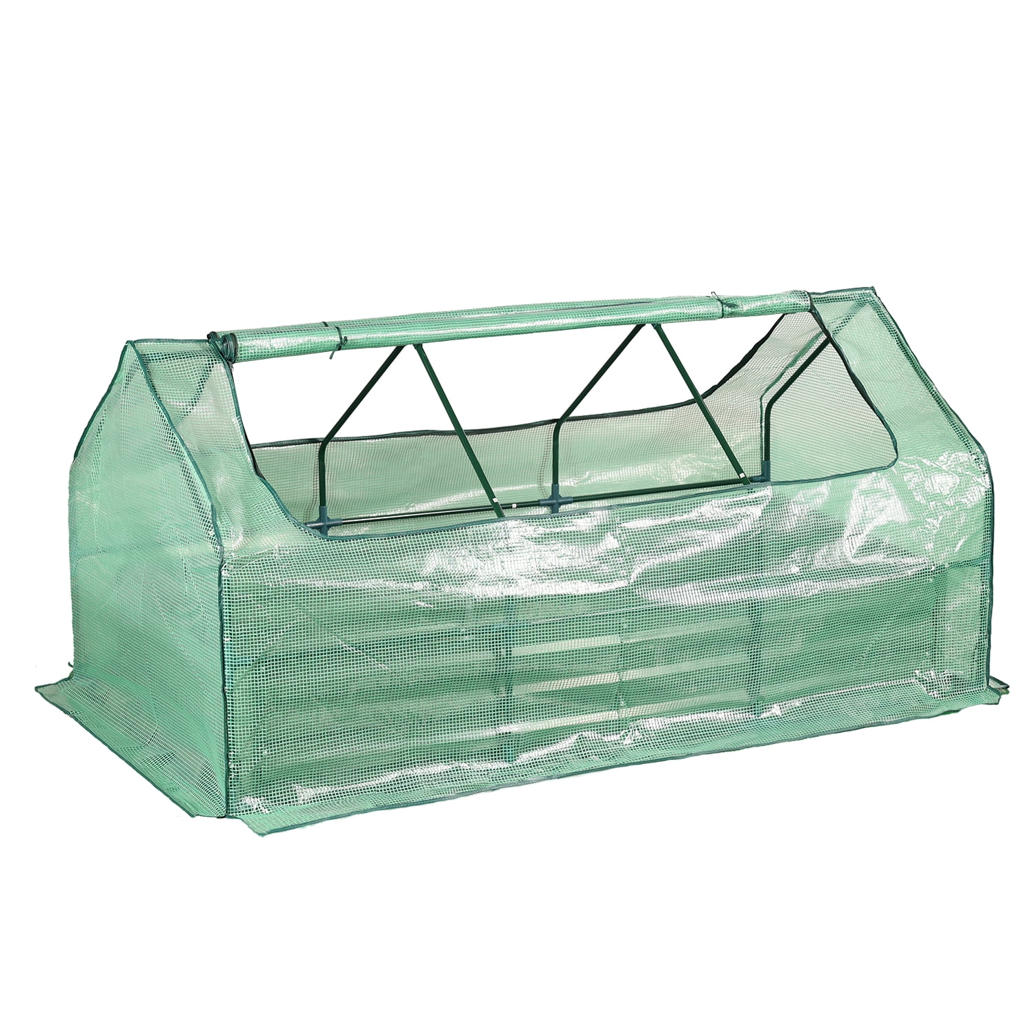 Aoodor 6ft. x 3ft. x 1ft. Raised Garden Metal Bed Mini Greenhouse Kit