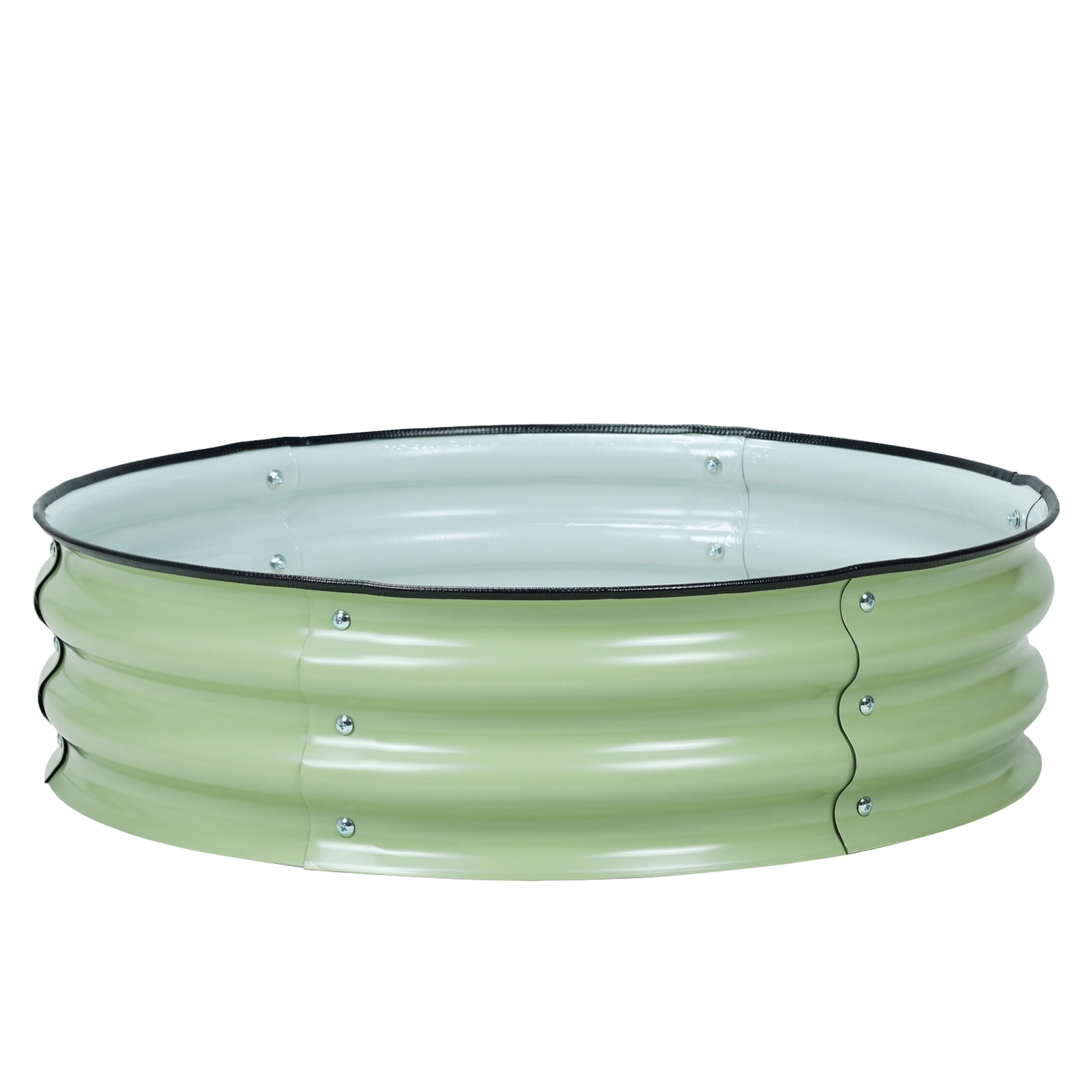 Aoodor 9'' Tall Green Aluzinc Metal Round Raised Garden Bed