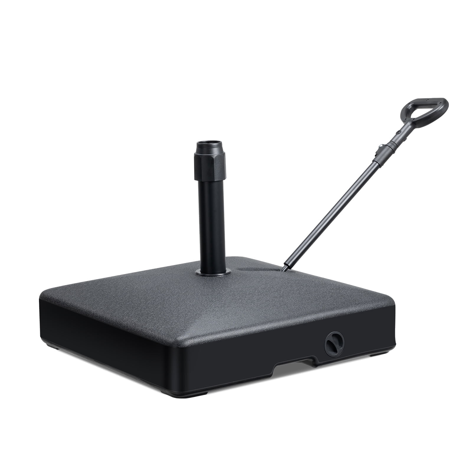 Aoodor Fillable Patio Umbrella Base Heavy Duty with Wheels and Pull Rod for Deck, Poolside, Lawn(Black)