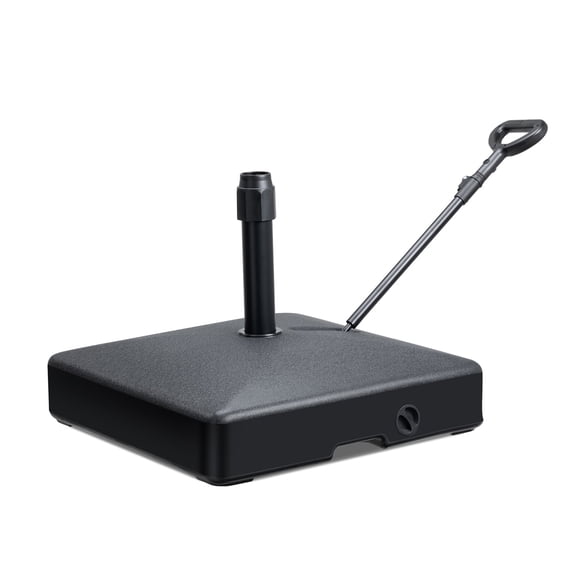 Aoodor Fillable Patio Umbrella Base Heavy Duty with Wheels and Pull Rod for Deck, Poolside, Lawn(Black)