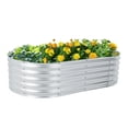 thumbnail image 1 of Aoodor Galvanized Raised Garden Bed Kit, 5.3x2.6x1.4 Ft, Oval Planter Box for Vegetables, Flowers, and Herbs, Outdoor Use, Silver, 1 of 9