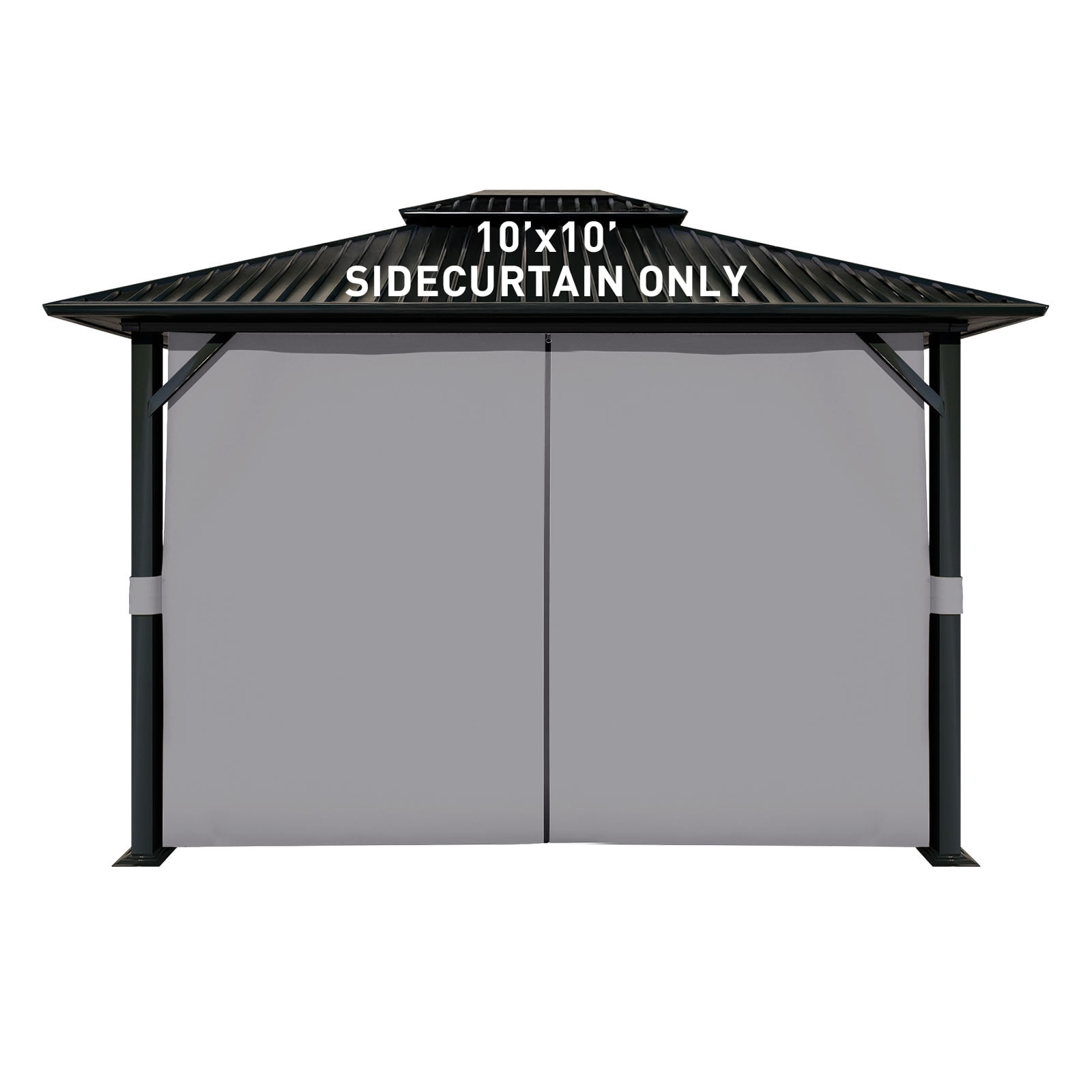 Aoodor 10' x 10' Gazebo Curtain Set Protecting Privacy Side Walls 4 Panels, Curtain Only - Gray ...