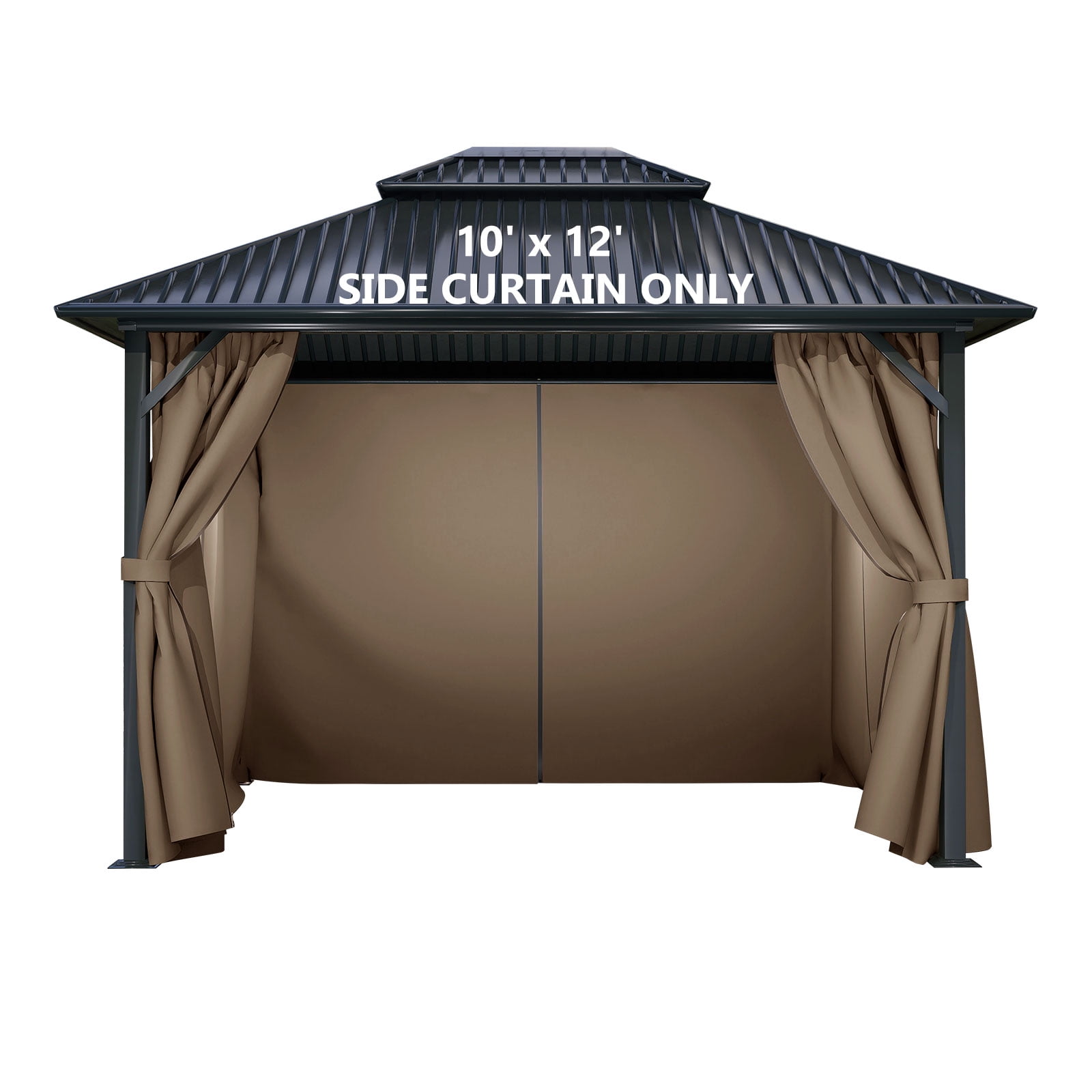 Aoodor 4-Panel Gazebo Curtain Replacement 10'x12', UV Resistant, Double ...