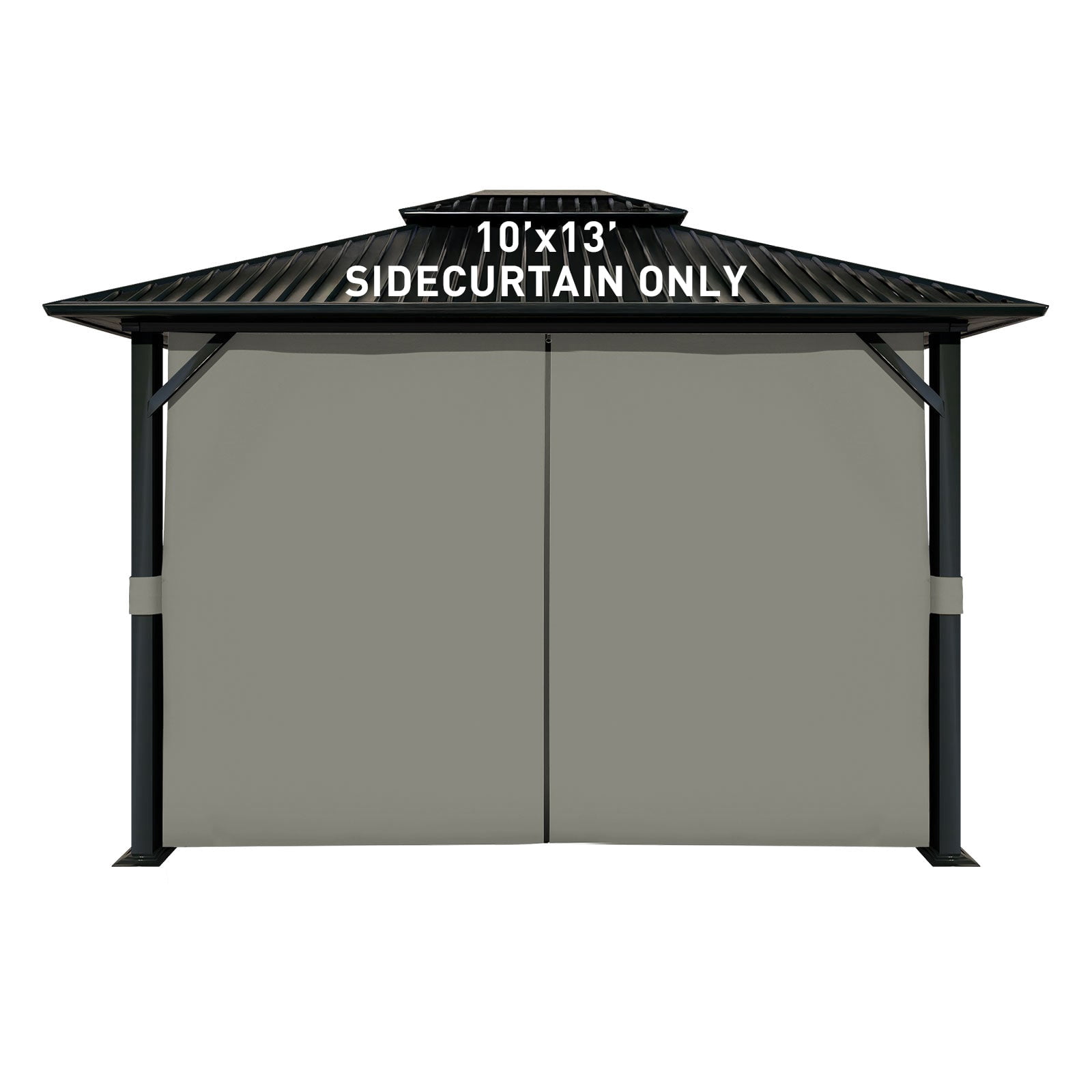 Aoodor 10' x 13' Gazebo Curtain Set Protecting Privacy Side Walls 4 Panels, Curtain Only - Grey