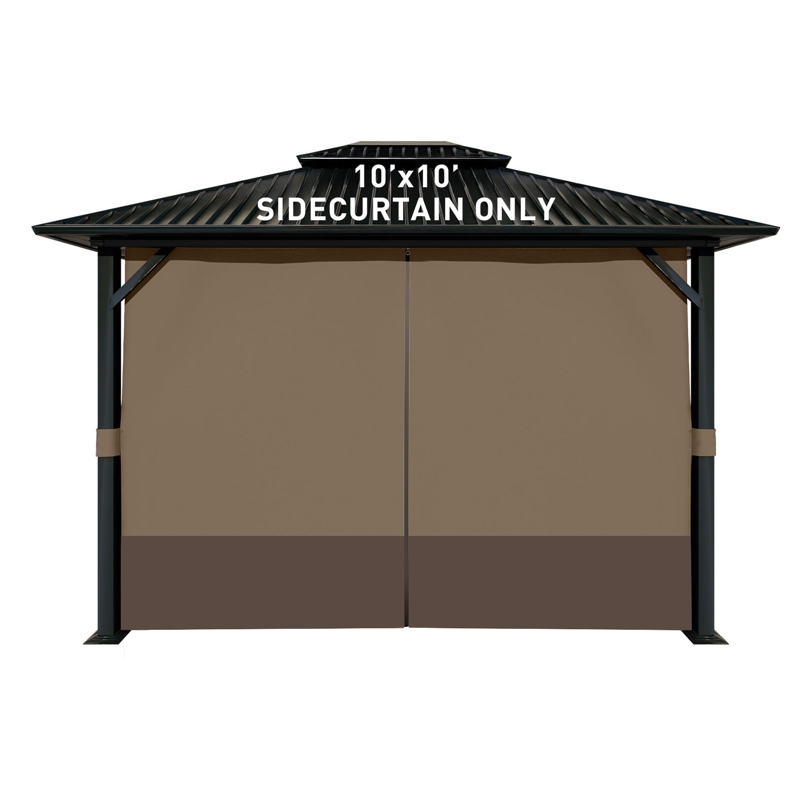 Aoodor Brown and Coffee 10'x10' Polyester Gazebo Curtain Replacement