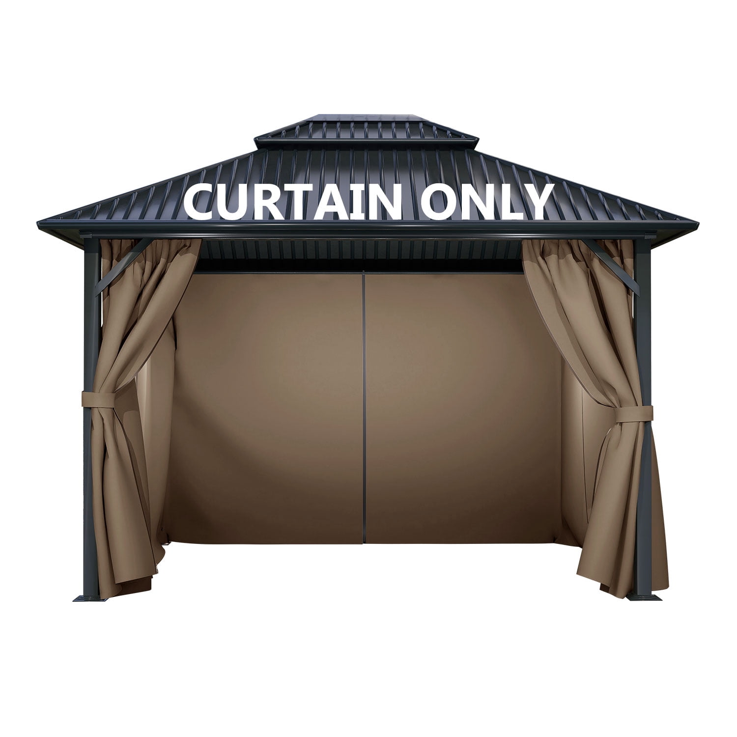 Aoodor Gazebo Curtain Replacement - Universal 4-Panel Sidewalls 12' x ...