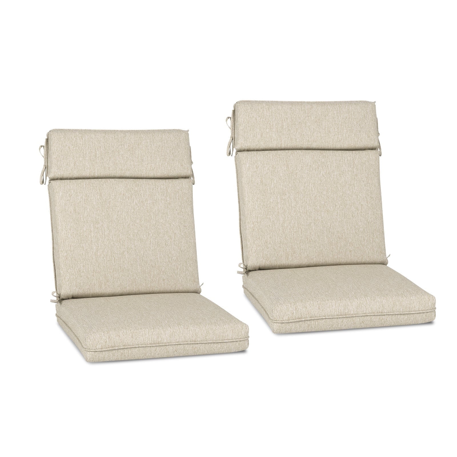 Aoodor High-Back Outdoor Dining Chair Cushion Set, Fade-Resistant Polyester Fabric, Water-Repellent TPU Coating, 37x20x2.8 Inches (Set of 2)