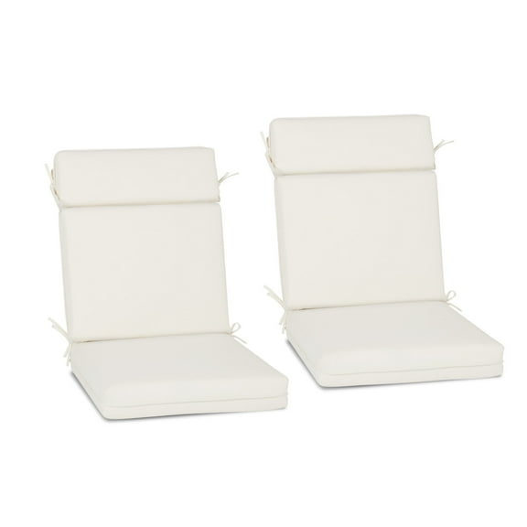 Aoodor High-Back Outdoor Dining Chair Cushion Set, Fade-Resistant Polyester Fabric, Water-Repellent TPU Coating, 37x20x2.8 Inches (Set of 2)