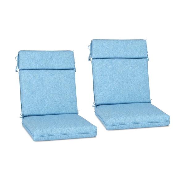 Aoodor High-Back Outdoor Dining Chair Cushion Set, Fade-Resistant Polyester Fabric, Water-Repellent TPU Coating, 37x20x2.8 Inches (Set of 2)