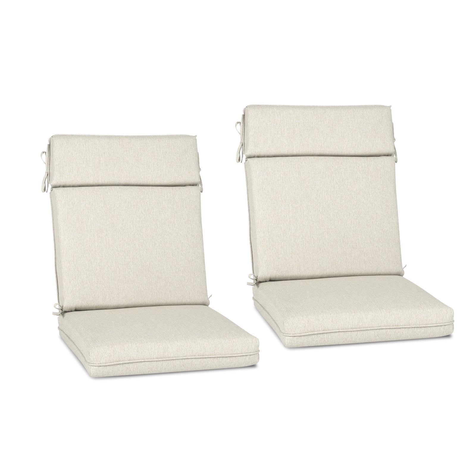 Aoodor High-Back Outdoor Dining Chair Cushion Set, Fade-Resistant Polyester Fabric, Water-Repellent TPU Coating, 44x21x3 Inches (Set of 2)